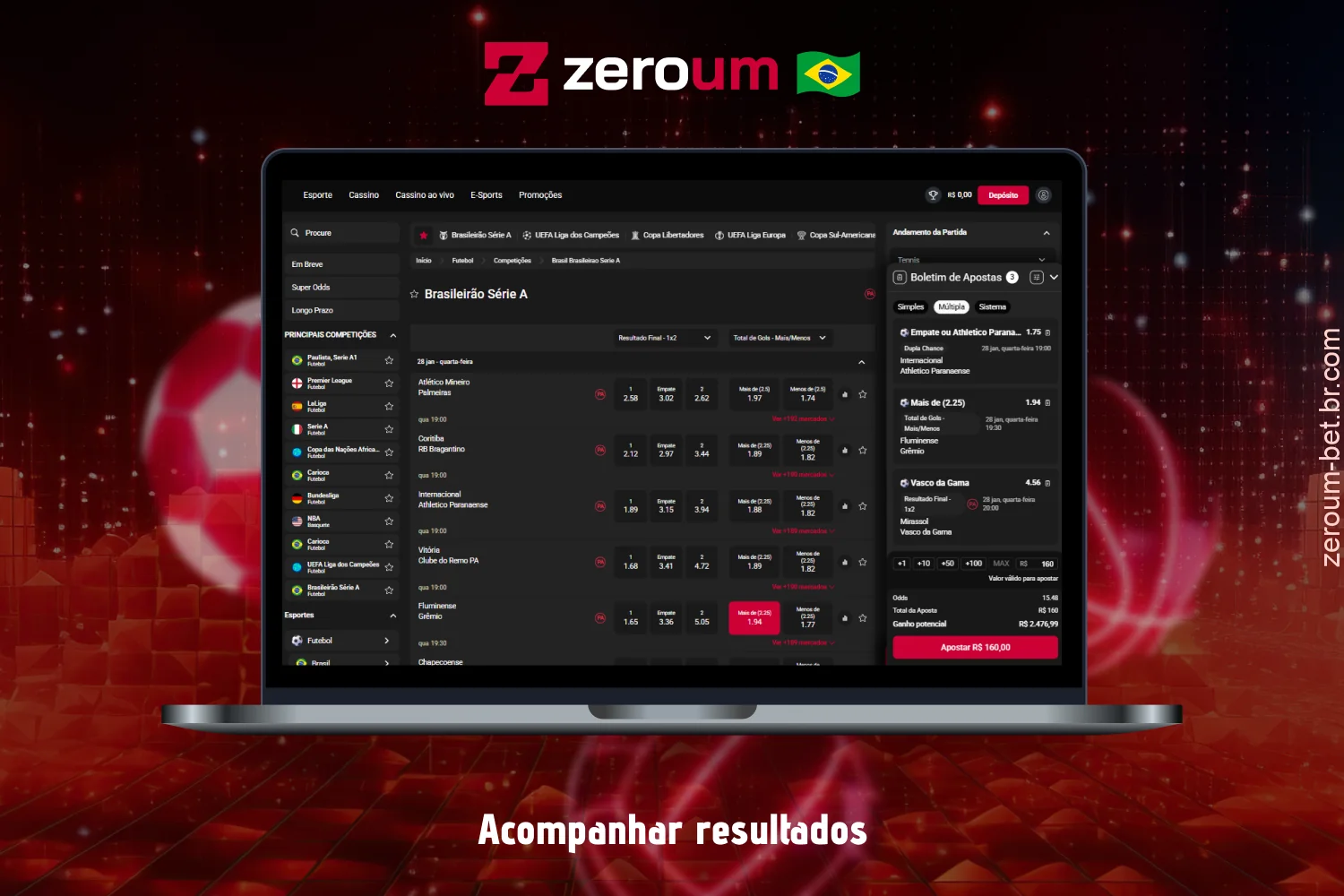 Acesse suas apostas ativas no Zeroum Bet