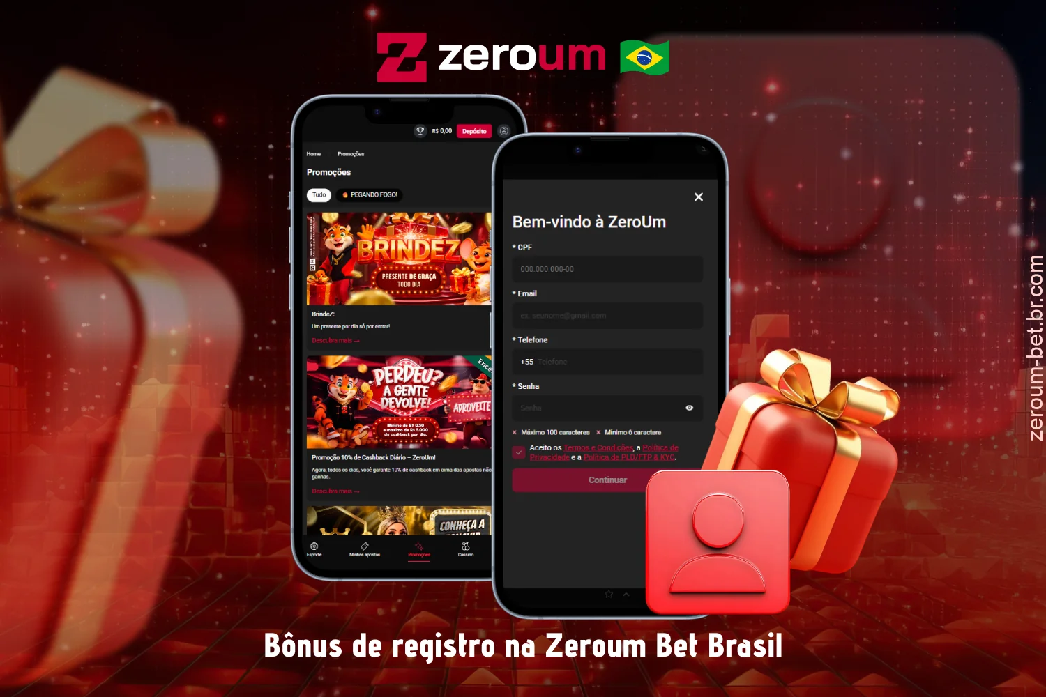 Ao criar uma conta no Zeroum Bet, jogadores do Brasil têm acesso a diversos bônus promocionais