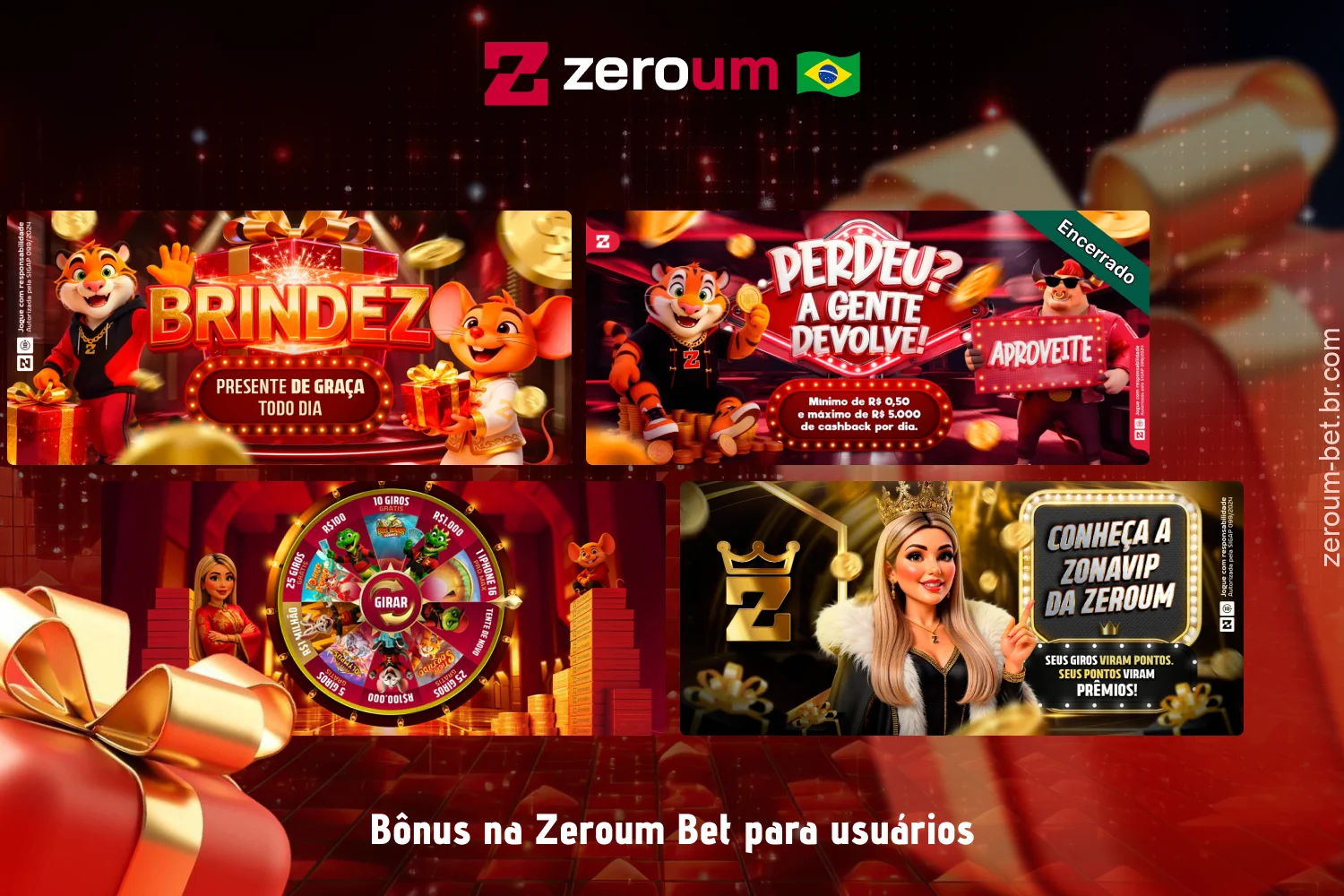 O Zeroum Bet no Brasil oferece várias categorias de bônus ativos